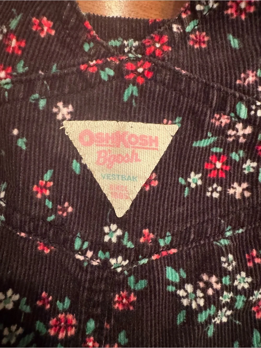 Vintage OshKosh B'gosh Floral Corduroy Overalls 3M EUC USA Made Era